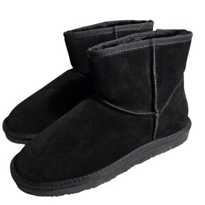 GOOCE Black Suede Sheepskin Short Classic Winter Boots Women's EU 40 US 9 NEW